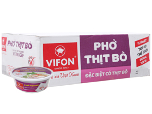 Thùng 12 tô phở thịt bò Vifon 120g