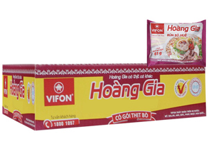 Thùng 18 gói bún bò Huế Vifon Hoàng Gia 120g (có gói thịt thật)