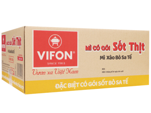 Thùng 18 khay mì xào bò sa tế Vifon 90g