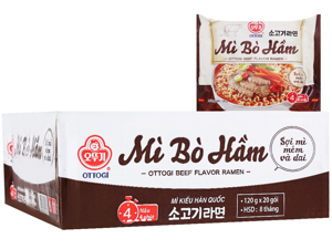 Thùng 20 gói mì bò hầm Ottogi 120g