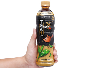 Thùng 24 chai trà ô long Tea Plus không đường 455ml