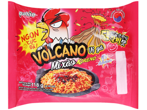 Thùng 24 gói mì xào Koreno Volcano vị gà 118g