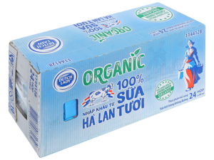 Thùng 24 hộp sữa tươi tiệt trùng Dutch Lady 100% Organic 200ml