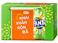 Thùng 24 lon nước ngọt Fanta vị soda kem 330ml