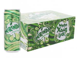 Thùng 24 lon nước ngọt Mirinda vị soda kem 330ml