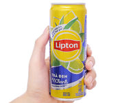 Thùng 24 lon trà đen Lipton vị chanh 330ml