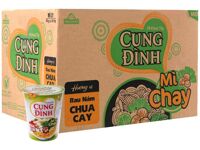 Thùng 24 ly mì chay Cung Đình rau nấm chua cay 70g