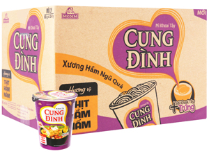 Thùng 24 ly mì khoai tây Cung Đình thịt hầm nấm 65g