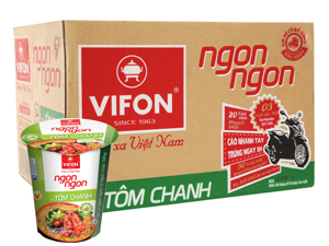 Thùng 24 ly mì tôm chanh Vifon Ngon Ngon 60g