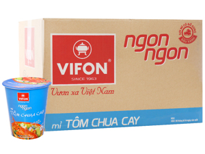 Thùng 24 ly mì Vifon Ngon Ngon tôm chua cay 60g