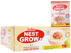 Thùng 30 gói cháo yến trẻ em Yến Việt Nest Grow+ thịt bằm rau củ 50g