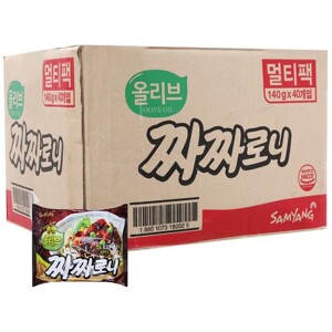 Thùng 40 gói mì trộn tương tàu dầu olive Samyang 140g