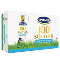 Thùng 48 hộp sữa tươi không đường Vinamilk 100% Sữa Tươi 180ml