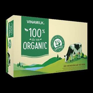 Thùng 48 hộp sữa tươi nguyên chất không đường Vinamilk 100% Organic 180ml