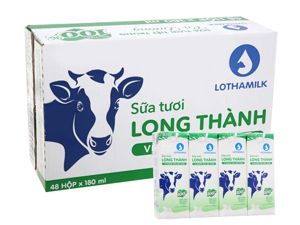 Thùng 48 hộp sữa tươi tiệt trùng có đường Lothamilk 180ml