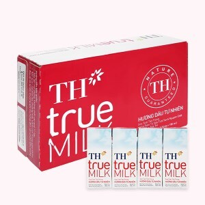 Thùng 48 hộp sữa tươi tiệt trùng hương dâu TH true MILK 180ml