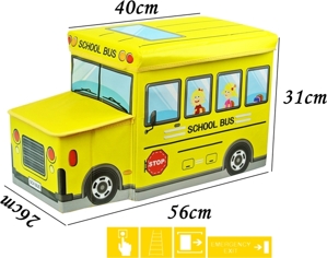 Thùng đựng đồ chơi dạng ghế hộp hình SchoolBus (FunnyBird)