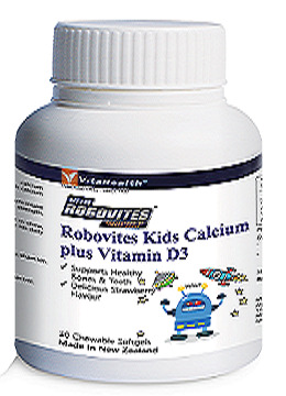 Thuốc bổ sung canxi và vitamin D3 cho trẻ Vitahealth robovites kids calcium plus vitamind3