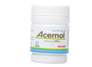 Thuốc giảm đau hạ sốt Acemol 325mg (Chai 40 Viên)