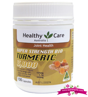 Tinh chất nghệ chữa lành vết thương giảm đau Healthy Care Turmeric 3000 100 Capsules