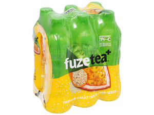 Trà chanh dây và hạt chia Fuze Tea+ - Lốc 6 chai 450ml