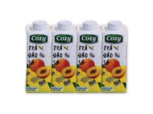 Trà đào sả Cozy - Lốc 4 hộp 225ml