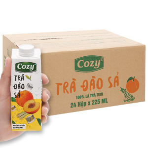 Trà đào sả Cozy - Thùng 24 hộp 225ml