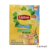 Trà Lipton ice tea hòa tan vị chanh mật ong - hộp 224g (16 gói x 14g)