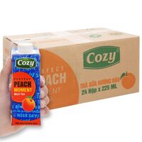 Trà sữa đào Cozy - Thùng 24 hộp 225ml