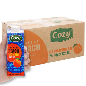 Trà sữa đào Cozy - Thùng 24 hộp 225ml