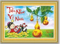 Tranh đính đá H935 - Tiền vô như nước