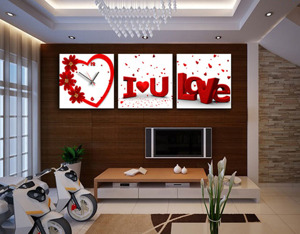 Tranh đồng hồ treo tường Suemall - I love you TY1300