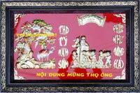 Tranh đồng mừng thọ cụ Ông M09