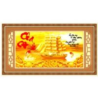 Tranh gắn đá hạt tròn cha mẹ - DZ-072