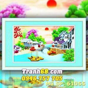 Tranh gắn đá việt nam gia đình - EVA-61055