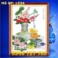 Tranh Thêu Chữ Thập Bình Hoa DLH-YZ334