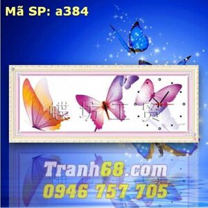 Tranh thêu chữ thập bướm - DLH-YA384