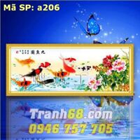 Tranh thêu chữ thập cá chép DLH-YA206