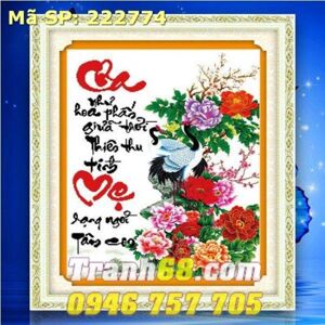 Tranh thêu chữ thập cha mẹ - DLH-222774