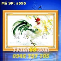 Tranh thêu chữ thập gà trống DLH-YA595