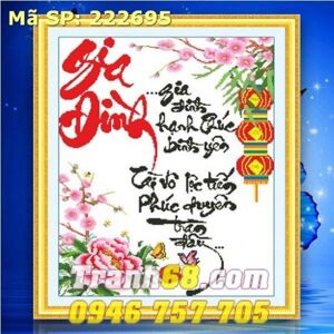 tranh thêu chữ thập gia đình - DLH-222695