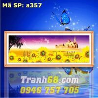 Tranh thêu chữ thập hoa hướng dương - DLH-YA357