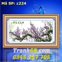 Tranh thêu chữ thập hoa khai phú quý - DLH-YZ224