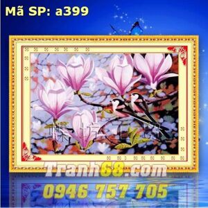 Tranh thêu chữ thập hoa lan DLH-YA399