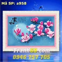 Tranh thêu chữ thập hoa lan DLH-YA958