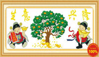 Tranh thêu chữ thập làm ăn phát tài - DLH-YZ679