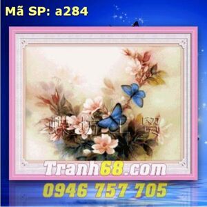 Tranh thêu chữ thập lan hồ điệp DLH-YA284