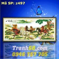 Tranh thêu chữ thập mã đáo thành công - DLH-YZ497