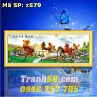 Tranh thêu chữ thập mã đáo thành công - DLH-YZ579