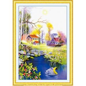 Tranh Thêu Chữ Thập NgôI Nhà Ven Hồ DLH-YA724